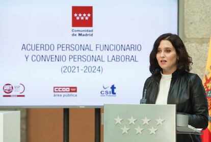 Isabel Díaz Ayuso, el 21 de abril, en un acto en Madrid.