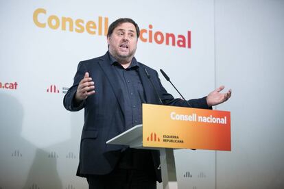 El president d'ERC, Oriol Junqueras, aquest dissabte.