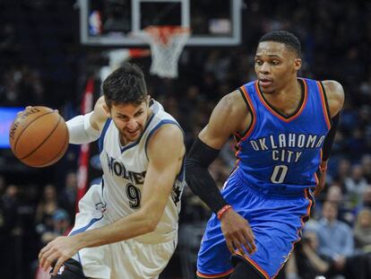 Ricky Rubio y Westbrook.