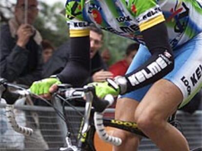 Alejandro Valverde, ayer en la escalada a Montjuïc, en la que fue octavo.