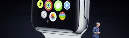 Tim Cook, consejero delegado de Apple, durante la presentación del Apple Watch.