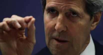 El secretario de Estado, John Kerry, durante la rueda de prensa en Brasilia.