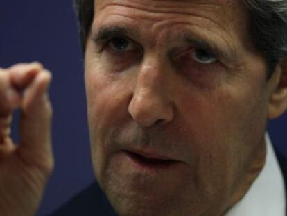 El secretario de Estado, John Kerry, durante la rueda de prensa en Brasilia.