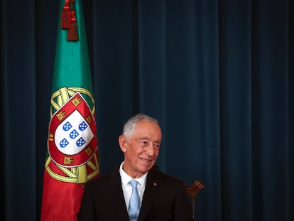 El presidente de Portugal, Marcelo Rebelo de Sousa en Lisboa, durante un acto, el 5 de abril.