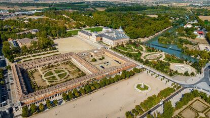 Vista aérea del Real Sitio de Aranjuez, patrimonio mundial de la Unesco.