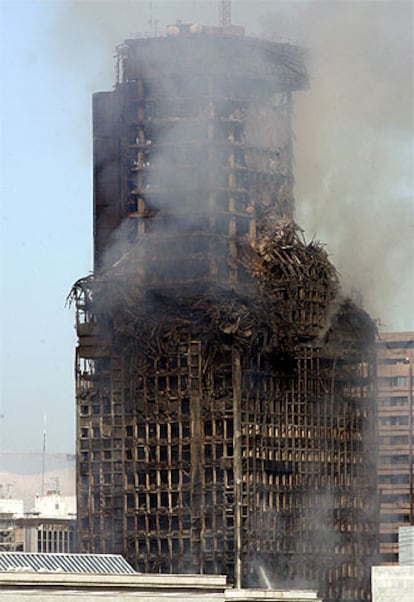 El edificio Windsor tras el incendio.