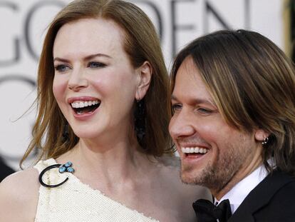 Nicole Kidman y Keith Urban, en los Globos de Oro.