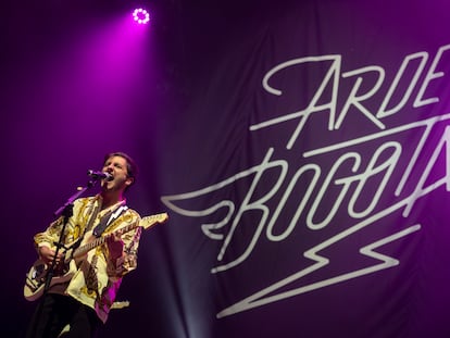 Antonio García Vázquez, durante un concierto de Arde Bogotá en Madrid, en septiembre de 2021.