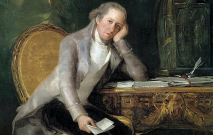 Detalle del retrato de Jovellanos pintado por Goya en 1798.