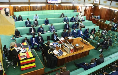 Sesión de debate de la ley contra la homosexualidad en el Parlamento de Uganda, en marzo de 2023