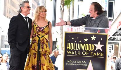 Kurt Russell, Goldie Hawn con Quentin Tarantino.