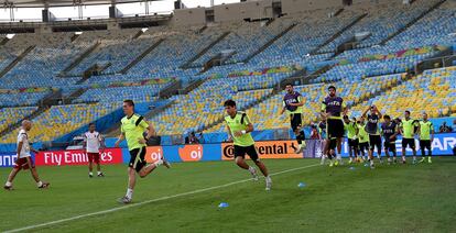 Los jugadores de España entrenan en Maracaná