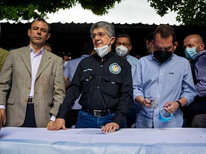 Henry Ramos Allup, líder do partido social-democrata Ação Democrática, nesta terça-feira em Caracas.