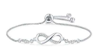 Pulsera con símbolo del infinito en plata y oro rosa