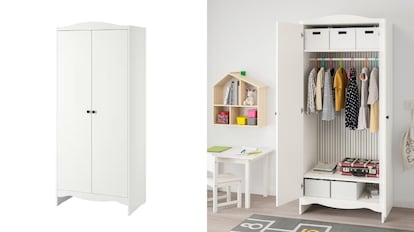 Este armario de doble puerta y rebajado en Ikea se vende en color blanco.