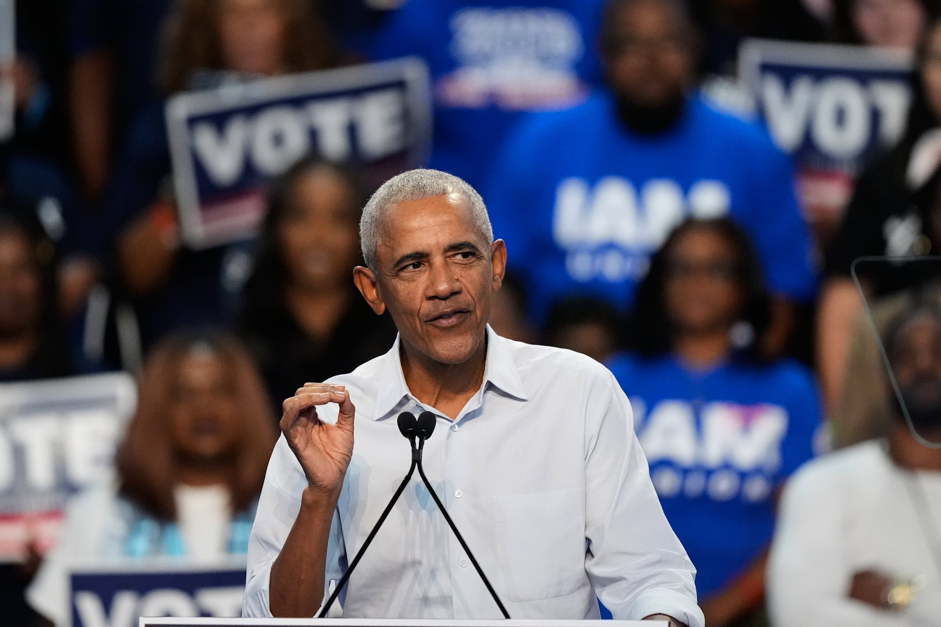 Obama, de campaña en Georgia: “Trump no se ofende si le llamas corrupto, pero sí por una broma sobre un restaurante”