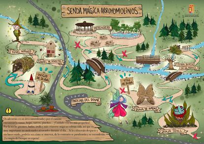 Mapa de la 'Senda Mágica' de Arroyomolinos, de la ilustradora Carla Robles.