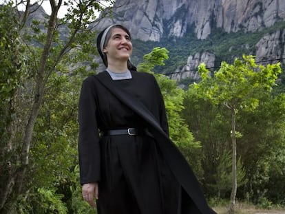 Teresa Forcades, al monestir de Sant Benet.