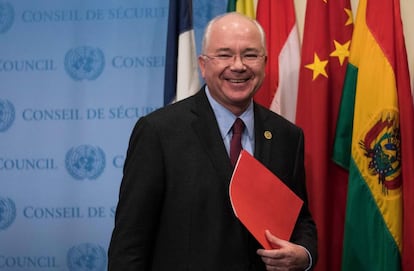 Rafael Ramírez, en Nueva York en noviembre de 2017 cuando era embajador de Venezuela ante la ONU. 
  
