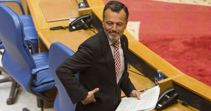 Agustín Hernández, en el Parlamento gallego