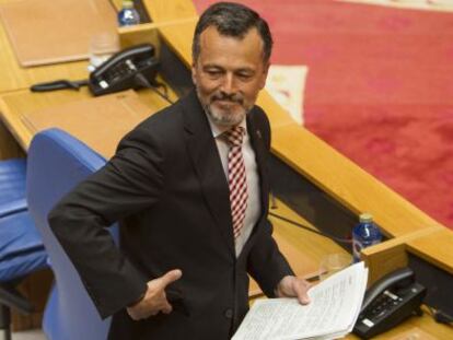 Agustín Hernández, en el Parlamento gallego