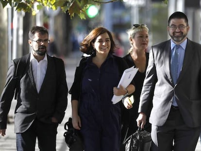 Los concejales Celia Mayer y Carlos Sánchez Mato, a su llegada al juzgado en 2017.