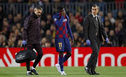 Ousmane Dembélé, en el último partido que disputó, en Dortmund.