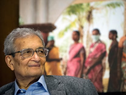 Amartya Sen, economista y filósofo que ha ganado el Premio Princesa de Asturias de Ciencias Sociales, en 2015 en la Universidad de Harvard (Estados Unidos).