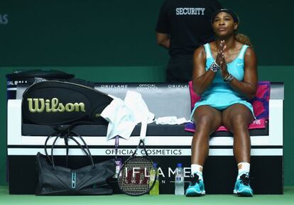 Serena Williams, en el partido contra Simona Halep.