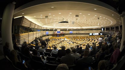 Vista general del pleno de la Eurocámara, en Bruselas, este miércoles.