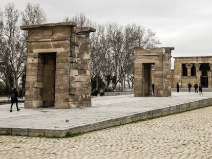 El templo de Debod, en Madrid, el pasado sábado.