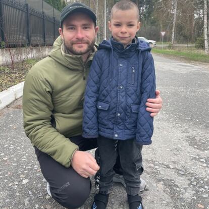 Borys, durante una visita a Bucha en abril de 2022. 