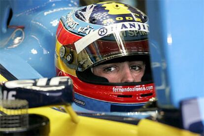 Alonso, en la segunda sesión de entrenamiento para el GP de Bélgica que se disputará en el circuito Spa-Francorchamps.