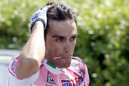 Alberto Contador durante el Giro