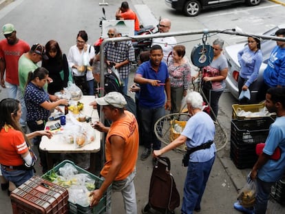 A fruit and vegetable market in Caracas.