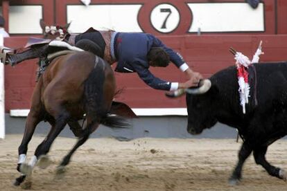 El rejoneador Sergio Galán, ayer en Las Ventas.