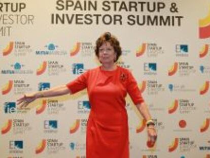 La vicepresidenta de la Comisi&oacute;n Europea, Neelie Kroes, en su visita al Spain Startup &amp; Investor Summit. 