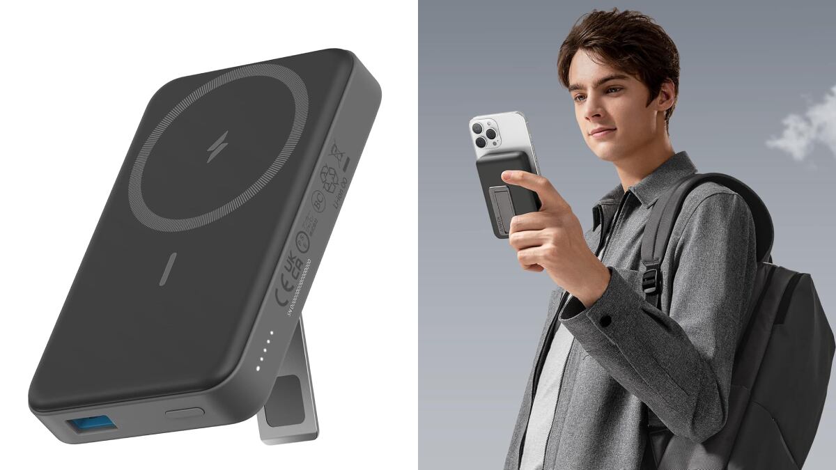 Esta mini batería externa incorpora una potente tecnología magnética.