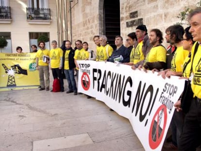 Protestas en Castell&oacute;n contra el fracking. 