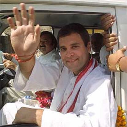 Rahul Gandhi, durante su campaña, el pasado 29 de marzo.