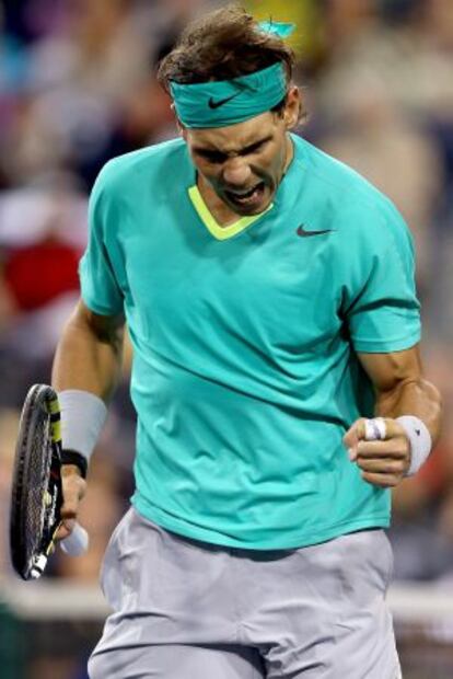 Nadal celebra un punto durante el partido ante Harrison