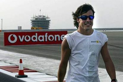 Fernando Alonso en el circuito de Bahrein.