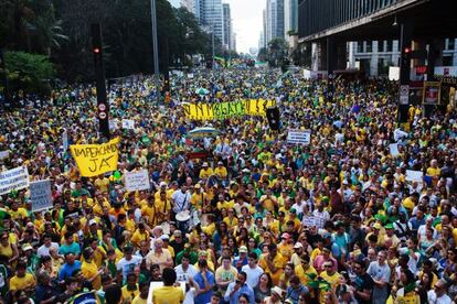 Manifestação na avenida Paulista no dia 16 de agosto.