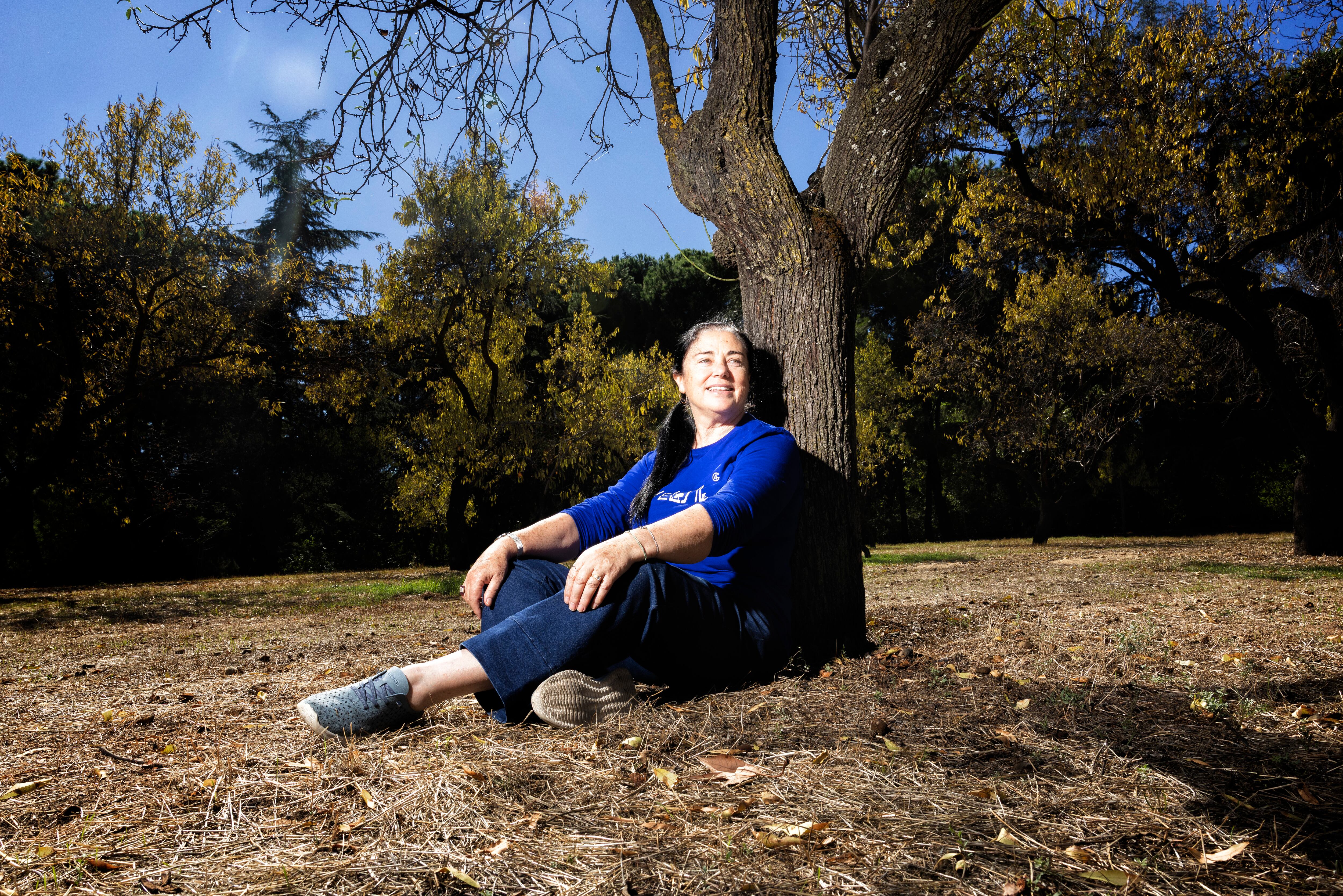 Santiaga Sánchez Porcel fotografiada en el Parque de la Quinta de los Molinos en Madrid.