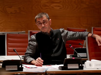 Juan Carlos Monedero, en una comparecencia en el Senado, en 2017.