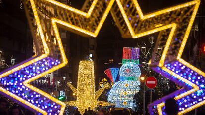 La decoración para estas fiestas navideñas en las calles del centro de Vigo.