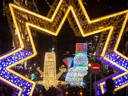 La decoración para estas fiestas navideñas en las calles del centro de Vigo.