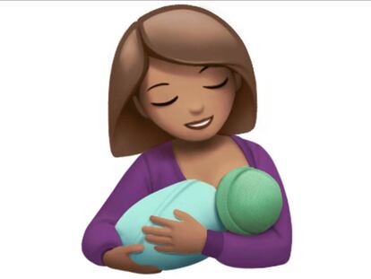 El emoji de la madre dando el pecho de Apple.