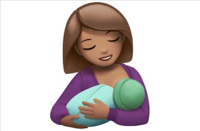 El emoji de la madre dando el pecho de Apple.