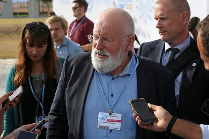 Frans Timmermans, vicepresidente de la Comisión Europea, durante la COP27.